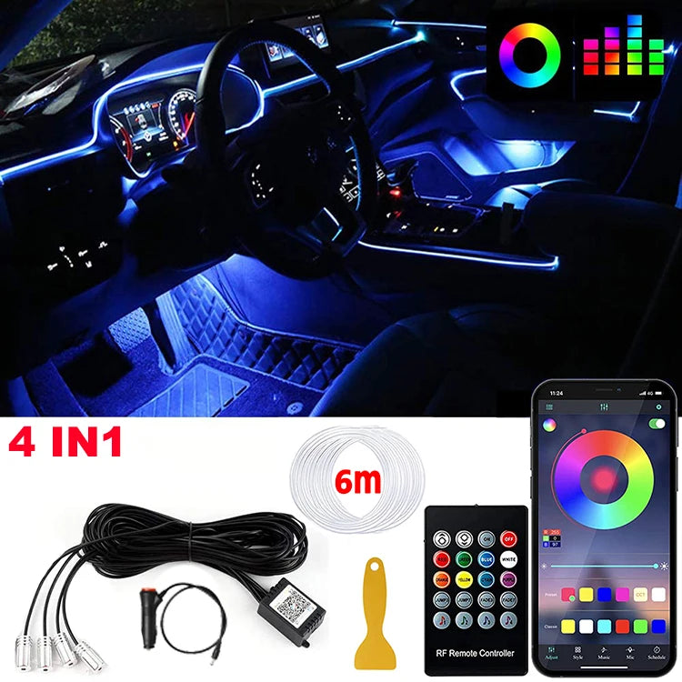 LED Car Interior Ambient Strip Lights