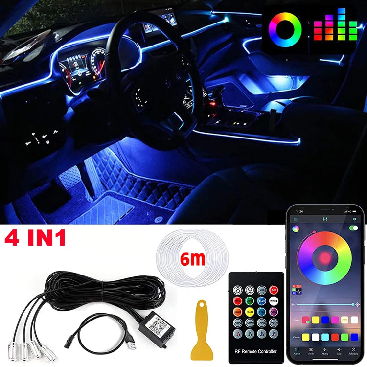 LED Car Interior Ambient Strip Lights