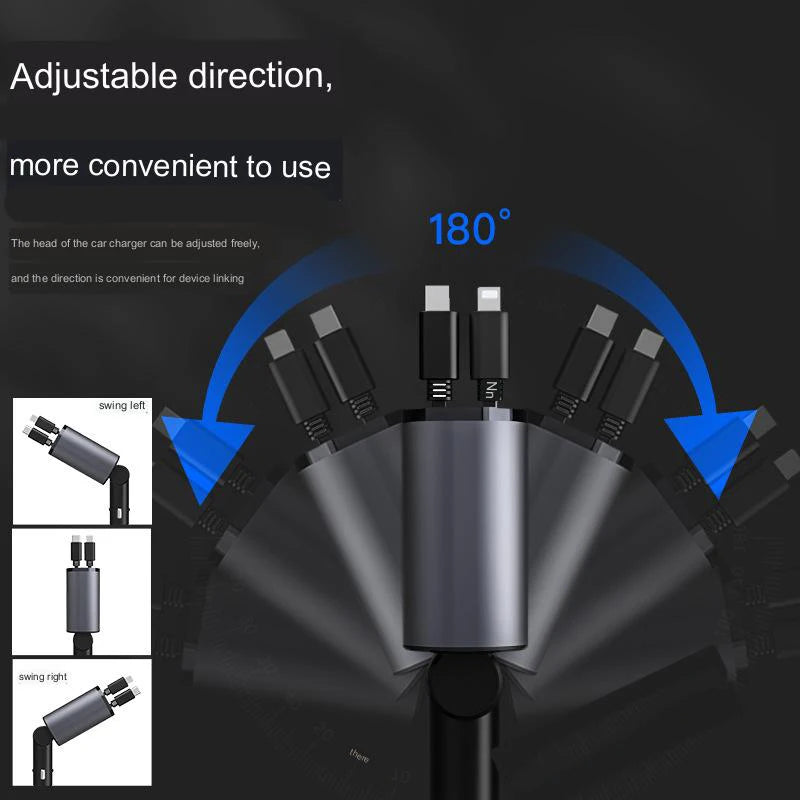 4 IN 1 Retractable Phone Car Charger