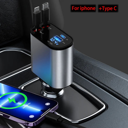 4 IN 1 Retractable Phone Car Charger